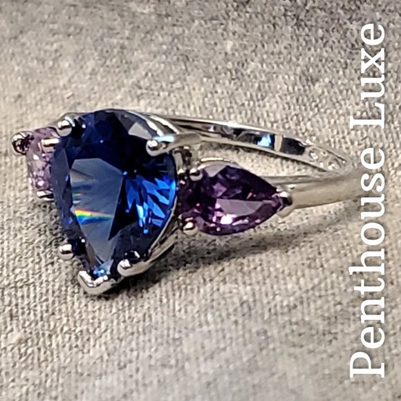 FINAL RESTOCK!! Blue Sapphire Amethyst Ring - Picture 2 of 7